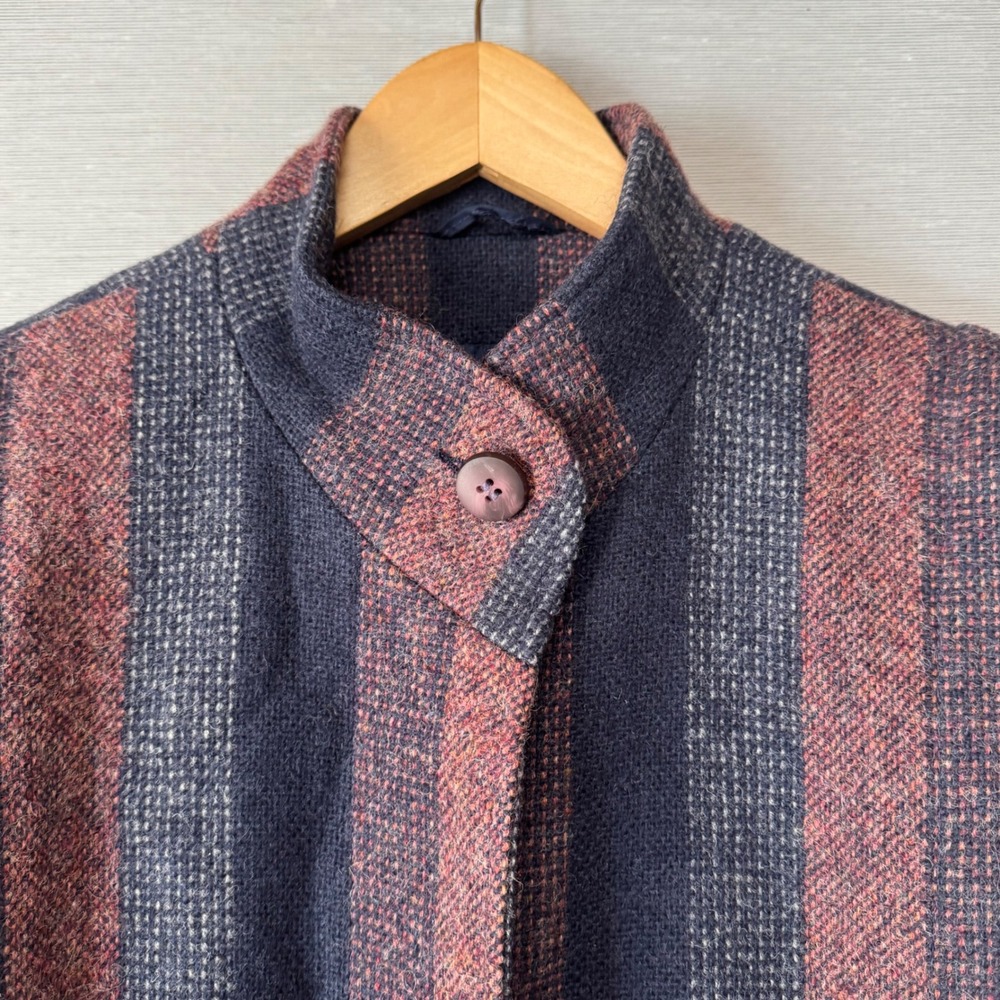 Vtg Avoca Collection Irish Tweed Wool Jacket Striped - Women's Medium - Purple - Picture 5 of 12